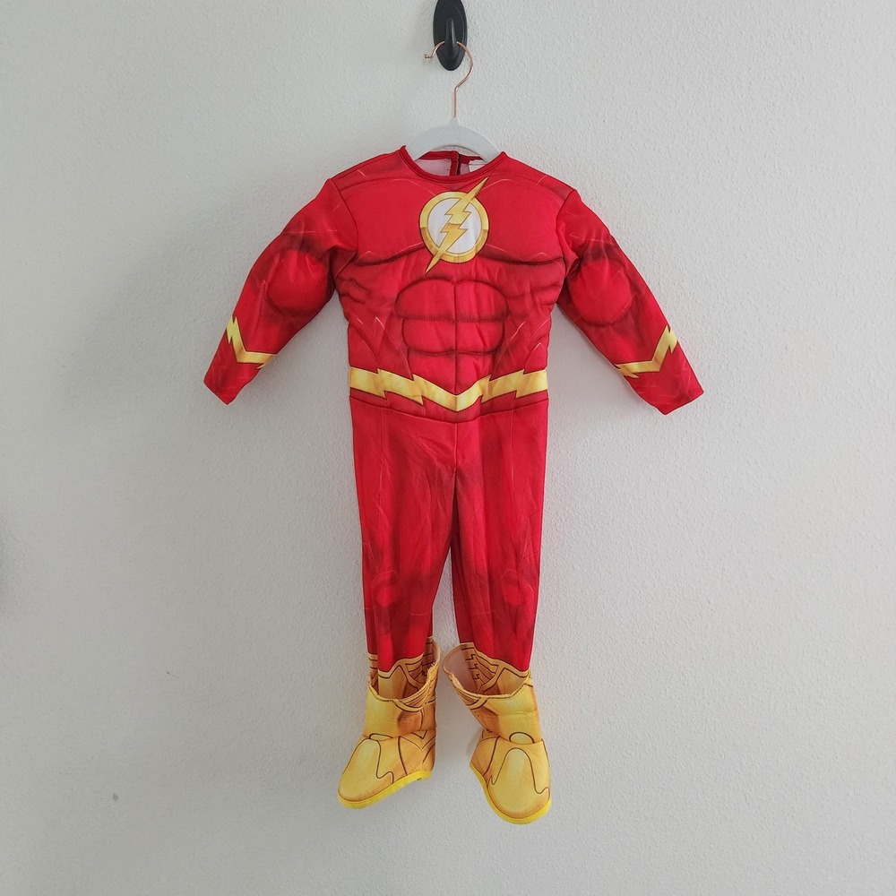 DC Comics The Flash Muscle Chest Costume Toddler Boys Size 2T